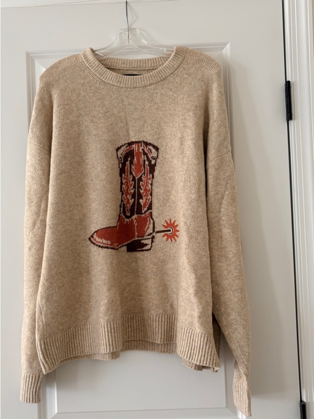 Abercrombie Oversized Western Graphic Crew Sweater